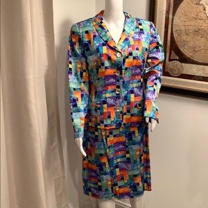 RICKIE FREEMAN/TERI JON 100% SILK JACKET & SKIRT12